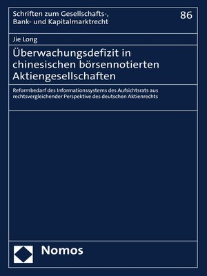 cover image of Überwachungsdefizit in chinesischen börsennotierten Aktiengesellschaften